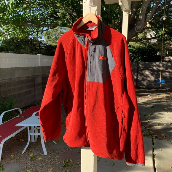 NWOT REI Fleece Jacket Red/Grey XXL - Picture 1 of 13
